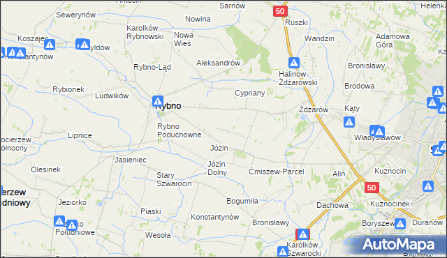 mapa Ćmiszew Rybnowski, Ćmiszew Rybnowski na mapie Targeo