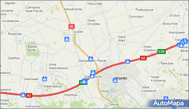 mapa Cyganka gmina Wiskitki, Cyganka gmina Wiskitki na mapie Targeo