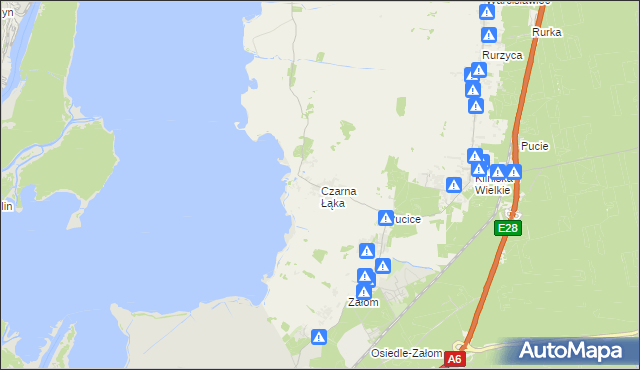 mapa Czarna Łąka, Czarna Łąka na mapie Targeo