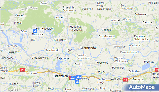 mapa Czernichów powiat krakowski, Czernichów powiat krakowski na mapie Targeo