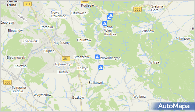 mapa Czerwieńczyce, Czerwieńczyce na mapie Targeo