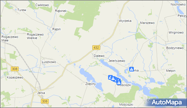 mapa Dalewo gmina Śrem, Dalewo gmina Śrem na mapie Targeo