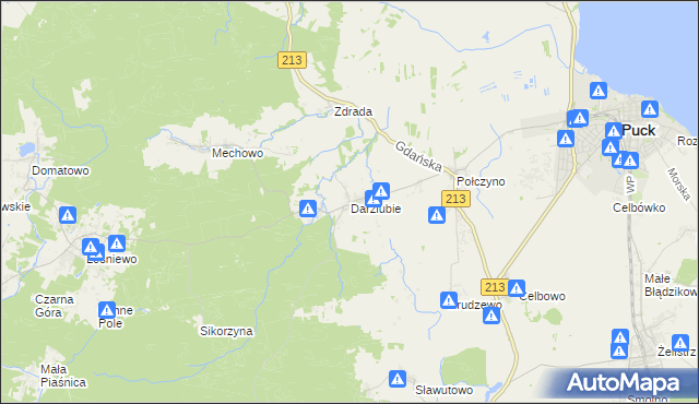 mapa Darzlubie, Darzlubie na mapie Targeo