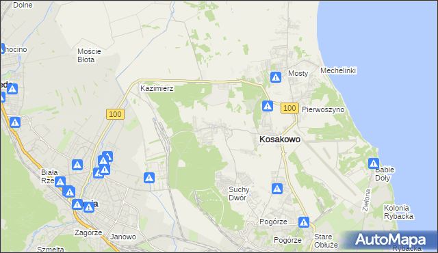 mapa Dębogórze, Dębogórze na mapie Targeo