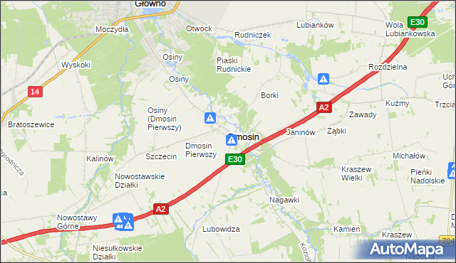 mapa Dmosin, Dmosin na mapie Targeo