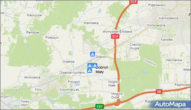 mapa Dobroń, Dobroń na mapie Targeo