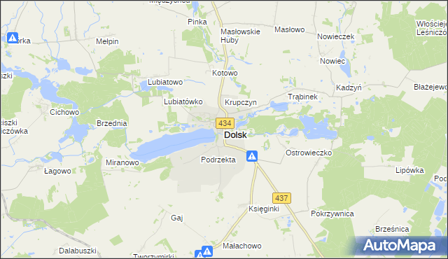 mapa Dolsk powiat śremski, Dolsk powiat śremski na mapie Targeo