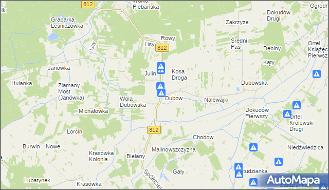 mapa Dubów, Dubów na mapie Targeo