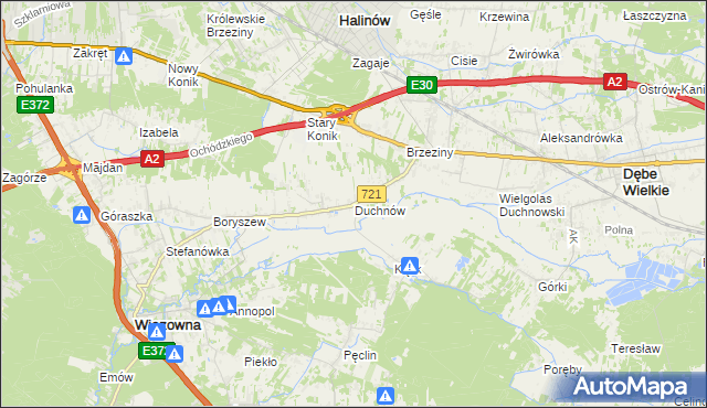 mapa Duchnów, Duchnów na mapie Targeo