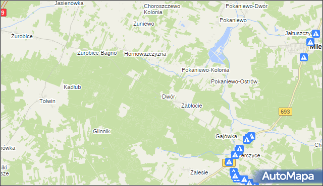 mapa Dwór gmina Nurzec-Stacja, Dwór gmina Nurzec-Stacja na mapie Targeo