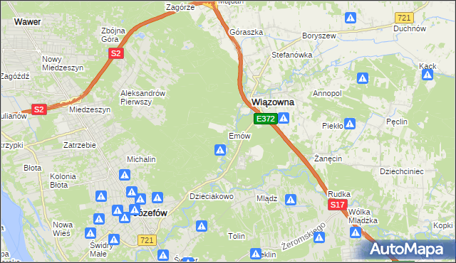 mapa Emów, Emów na mapie Targeo