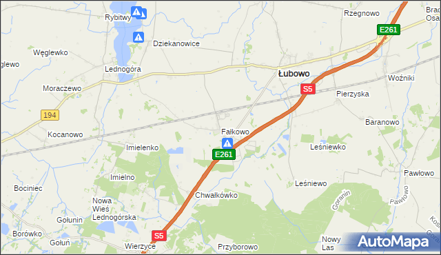 mapa Fałkowo, Fałkowo na mapie Targeo