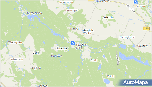 mapa Gałąźnia Mała, Gałąźnia Mała na mapie Targeo