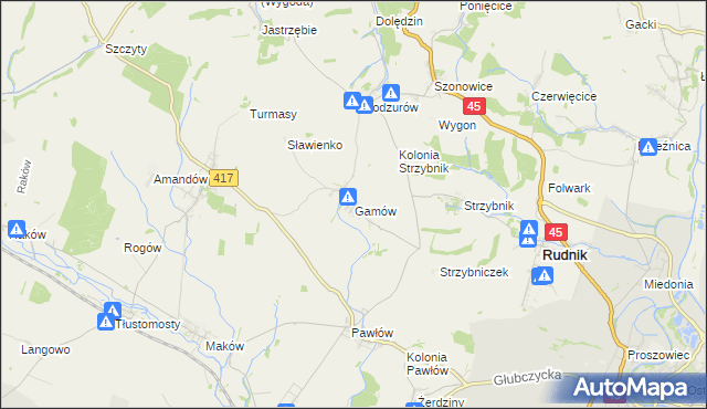 mapa Gamów, Gamów na mapie Targeo