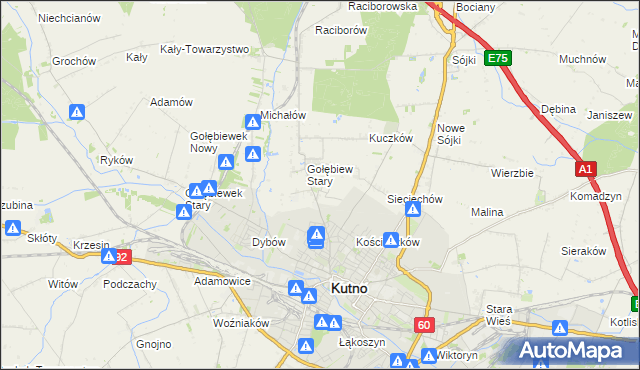 mapa Gołębiew Nowy, Gołębiew Nowy na mapie Targeo