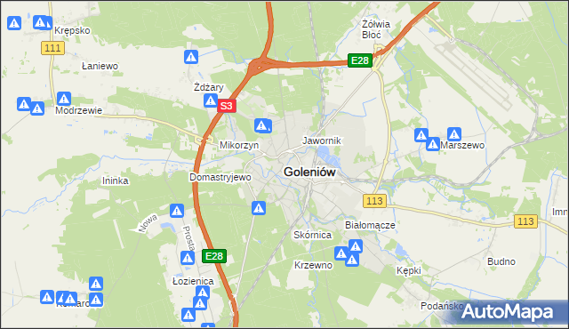 mapa Goleniów, Goleniów na mapie Targeo