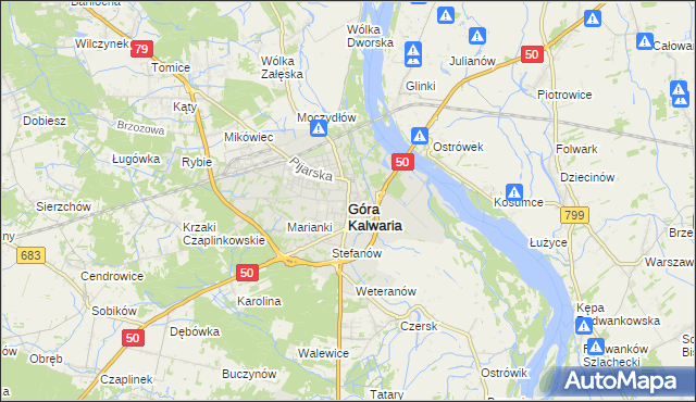 mapa Góra Kalwaria, Góra Kalwaria na mapie Targeo