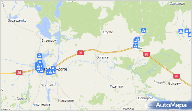 mapa Góralice, Góralice na mapie Targeo