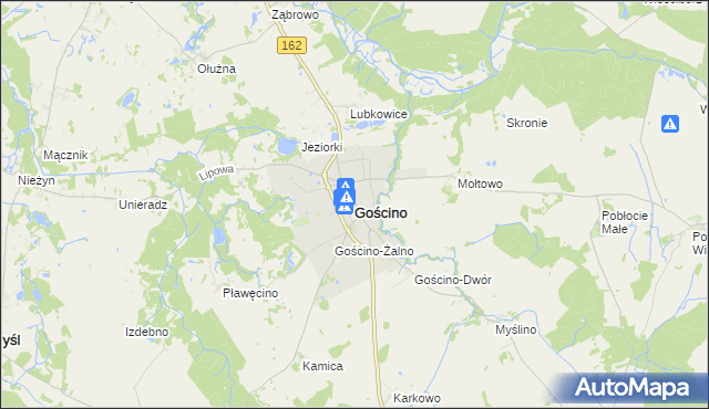 mapa Gościno, Gościno na mapie Targeo