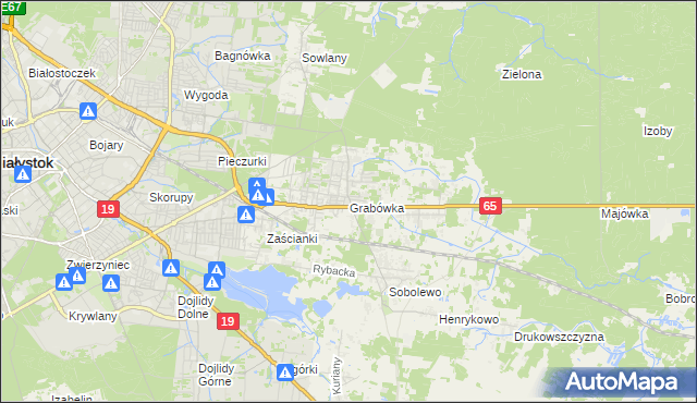 mapa Grabówka gmina Supraśl, Grabówka gmina Supraśl na mapie Targeo