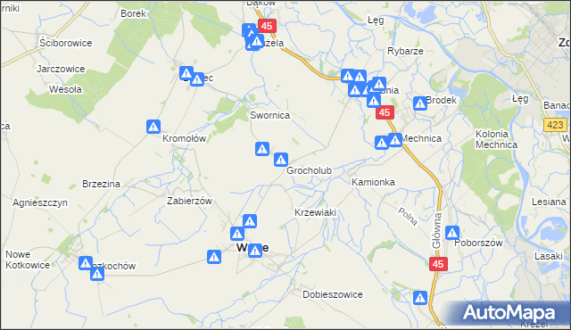 mapa Grocholub, Grocholub na mapie Targeo