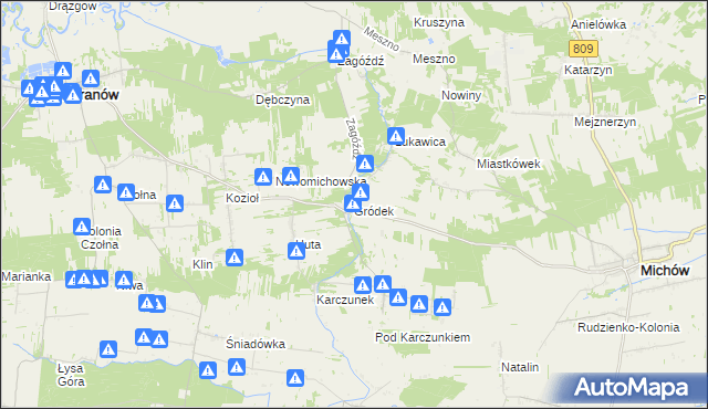 mapa Gródek gmina Baranów, Gródek gmina Baranów na mapie Targeo