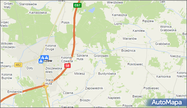 mapa Gronówek, Gronówek na mapie Targeo