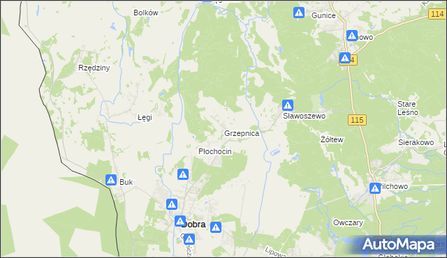 mapa Grzepnica, Grzepnica na mapie Targeo