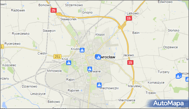 mapa Inowrocławia, Inowrocław na mapie Targeo