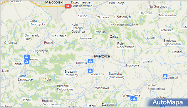 mapa Iwierzyce, Iwierzyce na mapie Targeo