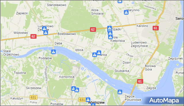 mapa Jachranka, Jachranka na mapie Targeo