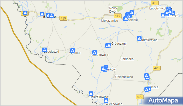 mapa Jakubowice gmina Branice, Jakubowice gmina Branice na mapie Targeo