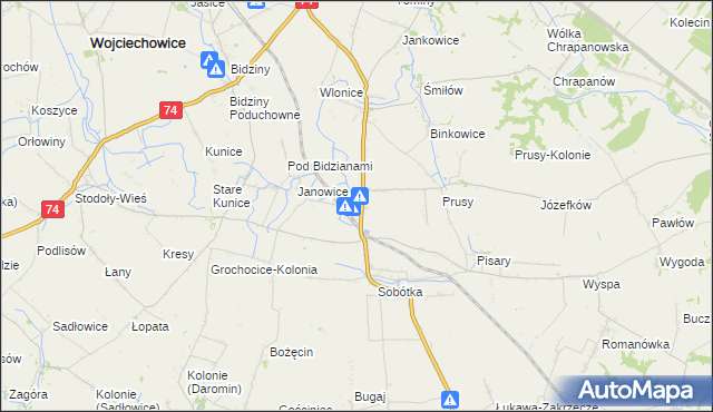 mapa Jakubowice gmina Ożarów, Jakubowice gmina Ożarów na mapie Targeo