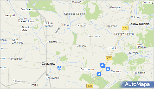 mapa Janków gmina Żelazków, Janków gmina Żelazków na mapie Targeo