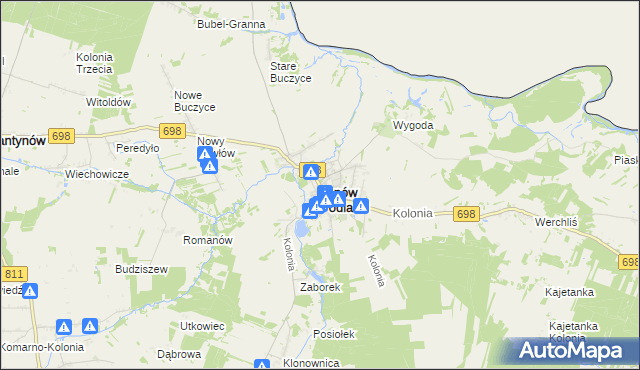 mapa Janów Podlaski, Janów Podlaski na mapie Targeo