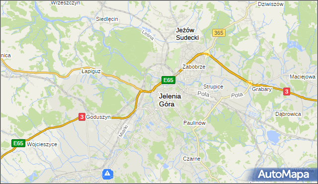 mapa Jelenia Góra, Jelenia Góra na mapie Targeo