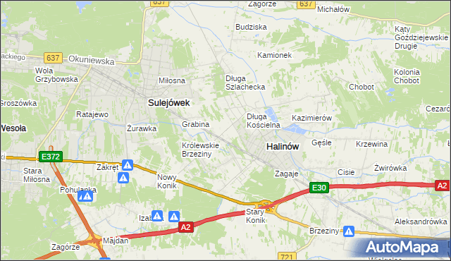 mapa Józefin gmina Halinów, Józefin gmina Halinów na mapie Targeo