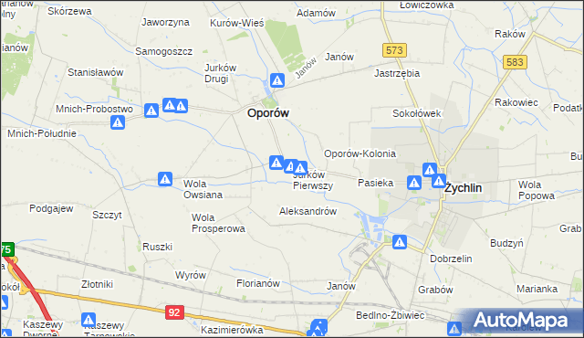 mapa Jurków Pierwszy, Jurków Pierwszy na mapie Targeo