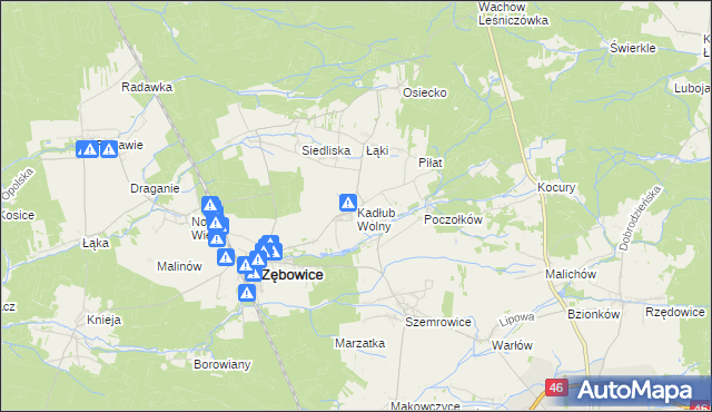 mapa Kadłub Wolny, Kadłub Wolny na mapie Targeo