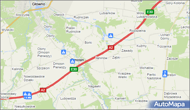mapa Kałęczew gmina Dmosin, Kałęczew gmina Dmosin na mapie Targeo