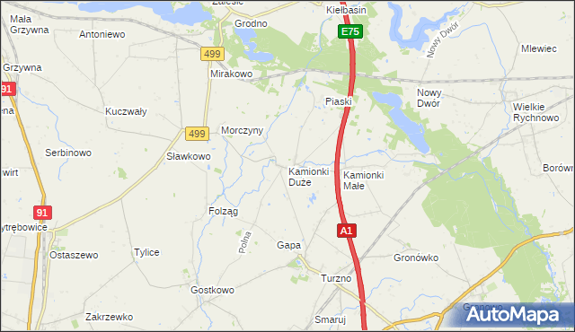 mapa Kamionki Duże, Kamionki Duże na mapie Targeo