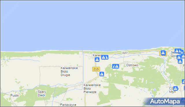 mapa Karwia, Karwia na mapie Targeo