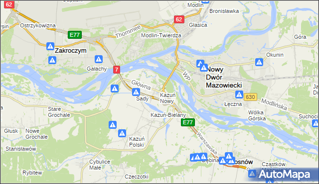 mapa Kazuń Nowy, Kazuń Nowy na mapie Targeo