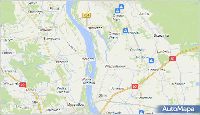 mapa Kępa Nadbrzeska, Kępa Nadbrzeska na mapie Targeo