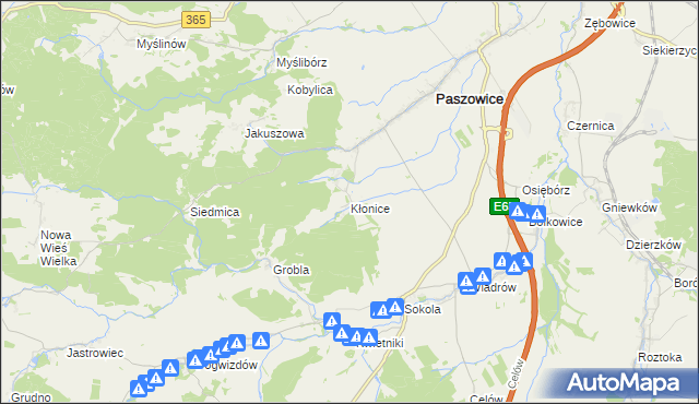 mapa Kłonice, Kłonice na mapie Targeo