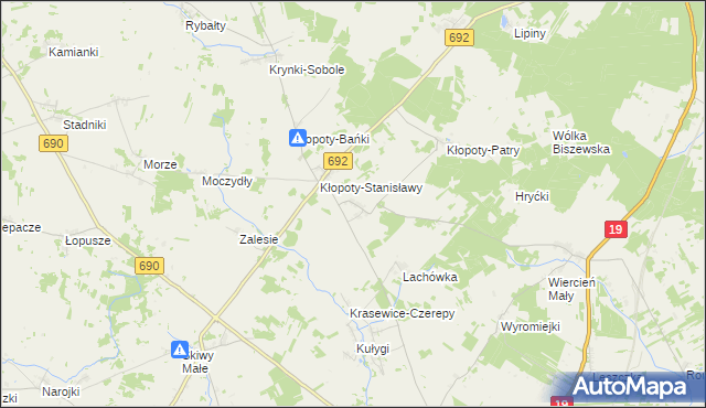 mapa Kłopoty-Bujny, Kłopoty-Bujny na mapie Targeo