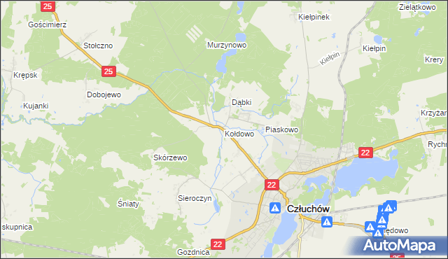 mapa Kołdowo, Kołdowo na mapie Targeo