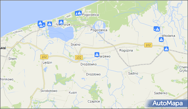 mapa Konarzewo gmina Karnice, Konarzewo gmina Karnice na mapie Targeo