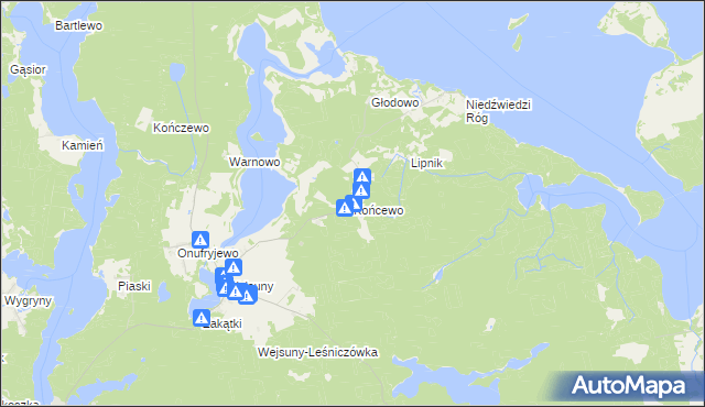 mapa Końcewo, Końcewo na mapie Targeo