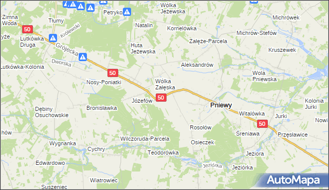 mapa Konie gmina Pniewy, Konie gmina Pniewy na mapie Targeo